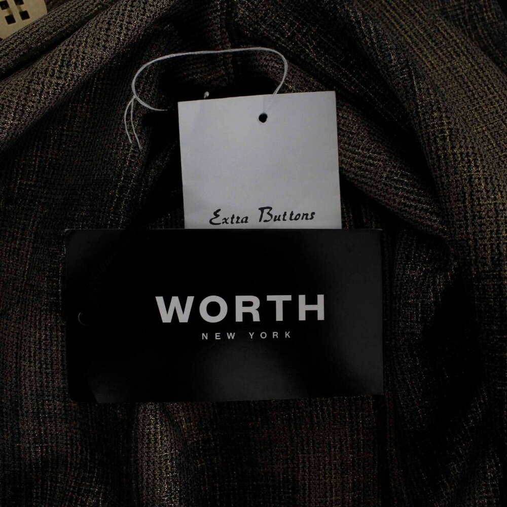 Worth $648 Sz 6 Gold Black Doubleface Laminated Cotton Poly Blazer Dress - Picture 10 of 10